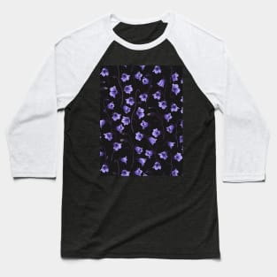 Midnight Bluebells, Harebells, Bellflowers Baseball T-Shirt